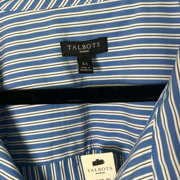 Talbots Blue & White Striped Pullover Top | Size 3X | NWT - Picture 3 of 7